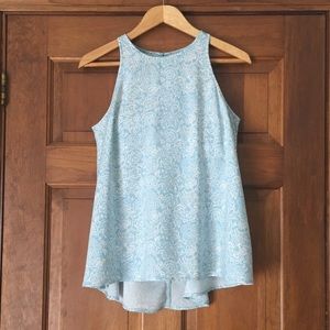 Old Navy Mint Paisley Floral Print Tank Top
